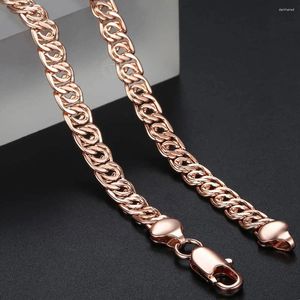 Kedjor 7mm breda kvinnor Menshalsband 585 Rose Gold Color Snail Twisted Chain Link Fashion Gn326a