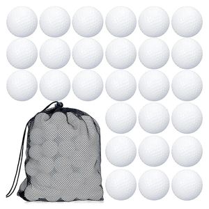 100 pçs bola de prática de golfe oco bola de golfe oco bola de plástico com malha cordão sacos de armazenamento para treinamento 240129