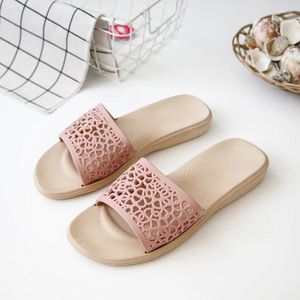 Slippers Thailand Original Imported Ladies Home Outdoor Wedges Lady Summer Shoes Low Heel Hollow Out Upper