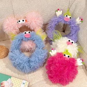 Berets Nette Weiche Plüsch Ohr Wärmer Winter Warm Für Frauen Kawaii Cartoon Monster Earflap Outdoor Kalt Schutz Ohrenschützer Abdeckung