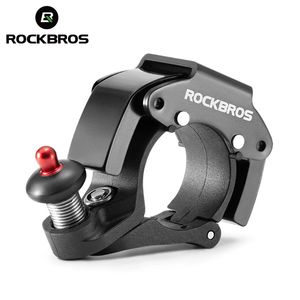 Rockbros cykelklocka aluminiumlegering horn liten volym bärbar ljudlarm för säkerhet mtb vägcykel ring cykeltillbehör 240202