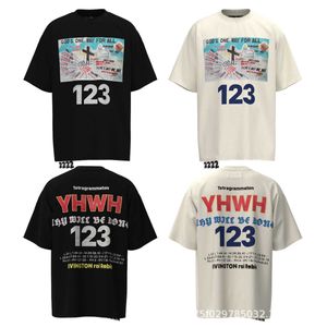 メンズTシャツRRR123 2024デザイナーアメリカンハイストリートトレンディブランド半袖ヘビ愛好家ヴィンテージクロスペインティングルースサマートTシャツ