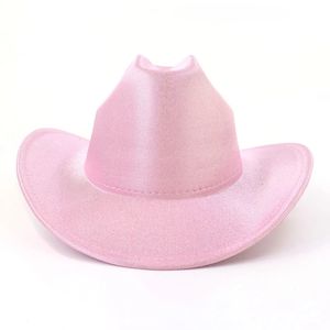 Candy Einfarbig Western Cowboy Hut Männer Frauen Herbst Frühling Kirche Jazz Elegante Rosa Cowgirl Sombrero Caps Reiten Sonne 240202