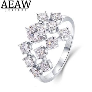 1.5ctw 5mm Round Excellent DEF Color CVD HPHT Lab Grown Diamond Engagement Ring Solid Real 18k White Gold For Women 240119