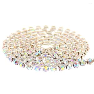 Dekoracje gwóźdź Art Glitter Crystal ab Glass Rhinestones Srebrne łańcuchy podstawy Miejsce kubek pazurowy Non Fixt Strass Diamonds DIY Craft