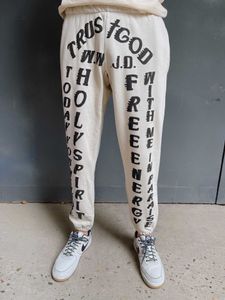 Kanyece calças masculinas 2024 designer calças masculinas moda 3d espuma carta impressa calças 100% algodão S-XL tamanho dos eua