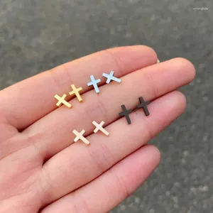 Brincos de parafuso prisioneiro 1 pçs moda masculina ins cruz pingente orelha studs cartilagem gota balançar jóias punk para legal feminino amizade presentes