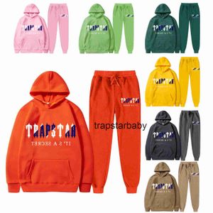 Mode nya mens lapptäcke set casual par trapstar hoodie set