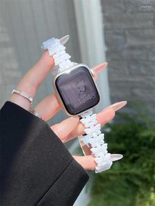 Titta på band Slim Butterfly Harts Rem för Apple 41mm 45 42 44 49 40 MM Girl Cute Byt ut handledsbandet Bältesband Tillbehör