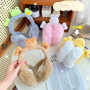 Berets Cartoon Plush Earmuffs Kawaii Dobrável Animal Orelha Coldproof Proteção Capa de Inverno Estudante