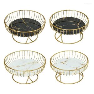 Plates DONG Decorative Metal Wire Fruit-Basket Bowl For Kitchen Living-Room Office Round Fruit Tray-Centerpiece To Display Vegetable