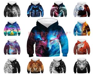 Wolf 3D Baskı Çocuk Hoodies Kızlar İçin Hoodies039S Sweatshirt Erkekler için Sweatshirt Kızlar Ter Gömlek Çocuk Boy Hoodies Bebek için Hoodies23468079095