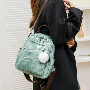 Borse da scuola Bagpack Girl College Lady Fashion Borsa piccola Pu Zaino Donna Vintage Travel Brand Mochila Feminina Tracolla in pelle