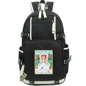 Ave Maria Sırt Çantası İnsanlık Daypack Anime School Bag Karikatür Baskı Sırtı Sırplı Sıradan Okul Çantası Bilgisayar Günü Paketi