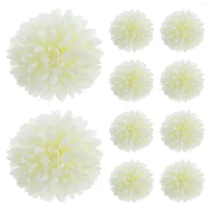 Decorative Flowers 50Pcs Artificial Chrysanthemum White Hydrangea Bridal Wedding Decoration Floral Table Centerpieces