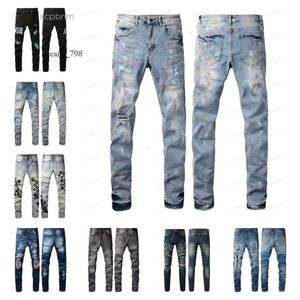 Purple High amr am amirlies amrilied Jeans for Mens miris Jeans designer Mens Street mens Embroidery pants Womens Oversize Ripped Patc 7999 irlies rilied r Wo