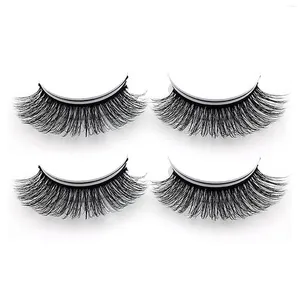 False Eyelashes 2pairs Extension Lightweight Gift Soft Fluffy Long Thick Daily No Glue Self Adhesive Reusable Natural Look Curly