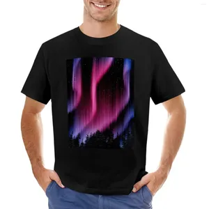 Men's Polos Bob Ross Inspired Landscape - Northern Lights Art T-shirt Vintage Hippie Clothes Workout Shirts For Men