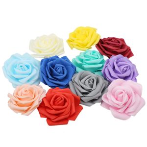 7 CM 100 Pz Artificiale PE Schiuma Rosa Teste di Fiori Sposa Bouquet di Fiori Per La Cerimonia Nuziale Festa Decorativa Scrapbooking FAI DA TE 240127