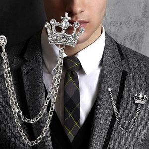 Broschen Krone Brosche Koreanischen Britischen Stil Kette Anzug Quaste Anstecknadel Abzeichen Retro Männer Zubehör Hochzeit Bankett