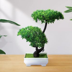 Dekoratif çiçekler yapay saksı ağaç masaüstü süs simülasyonu bonsai ev parti süslemeleri yeşil bitkiler sanat sahne sahne