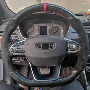 Capas de volante personalizadas capa de carro camurça fibra de carbono apto para geextremamente coolray sx11 2024-2024 acessórios interiores de automóveis