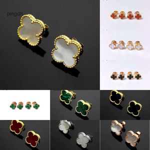 Designer Studörhängen Van Clover Earring Cleef Four Leaf Clover Earrings Flowers smycken Små Four Leaf Female V Gold Thicked 18k Rose Plated Natur 0mjy