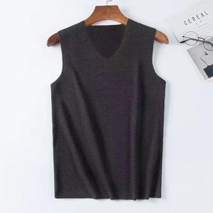 Men's Tank Tops Men Thermal Underwear Fleece Lined Top Seamless Elasticity Vest Solid With Wool Warm Base Layer Undershirt