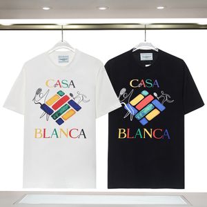 مصمم للرجال Casablanca t Shirt Men Men Disual Thirts Man Man Clothing Street Designer T Shirts Tennis Club Shorts Sleeve Cluvery Shirt