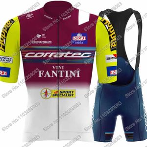 Corratec Radfahren Jersey Team Set Kurzarm Italien Kleidung Herren Rennrad Shirts Anzug Fahrrad Trägerhose MTB Maillot Ropa 240202