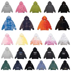 Design division hoodie men and women couples moving jersey splash-ink dyed street hoodie long sleeve coat YKK zipper