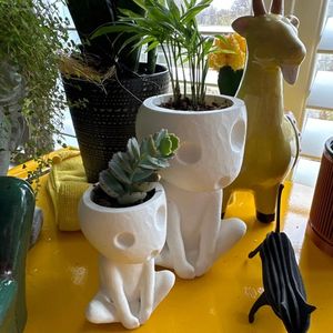 Kawaii árvore elfos plantador pote kodama jardinagem pequena planta titular vasos de ar flor para plantas de interior 240122