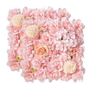 Dekorativa blommor konstgjorda rosblommor väggpaneler hortensia pion för bröllopsfest baby shower bakgrund hem dekoration