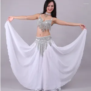 Scen Wear Belly Dance Costume Set Professional Arabic For Women Tassel Bra Midjebälte Lång kjol Performance Rave Outfit