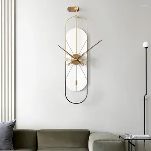 Wall Clocks Copper Clock Unique European Minimalist Creative Hollow Living Room Luxury Wrought Iron Horloge Murale Watches