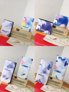 Luxury Brand Women Short Wallets Card Holders Watercolor Letter ZIPPY VERTICAL Wallets Designer Mens Long Wallet Suit Clip Ladies Clutch Bags Coin Purses Pocket