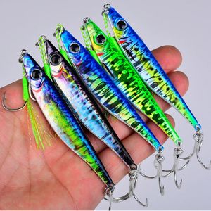 PROBEROS 5PCS Metal Jigs Sea Fishing Baits 10g-17g-21g-28g-40g Casting Drag Fishing Lures Trolling Baits Jigging Lures 240119