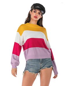 Damenblusen American Retro Farbiges Hemd 2024 Herbst- und Wintermode Rundhals Slim Fit Pullover Design Pullover