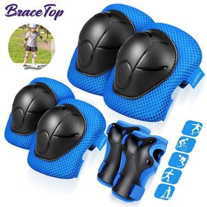 Kids Protective Gear Knee Pads Elbow 6 In 1 Set with Wrist Guard for Rollerblading Skateboard Cycling Skating Bike Scooter 240130