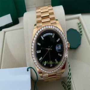 Brand world luxury watch Best version 40mm YELLOW 18K GOLD DIAMOND BAZEL DIAL SETS automatic ETA Cal.2824 watch 2-year warranty MENS WATCHES
