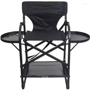 Lägermöbler Aluminiumlegering Tall Feet Professional Makeup Black Folding Chair Outdoor Camping Portable Director