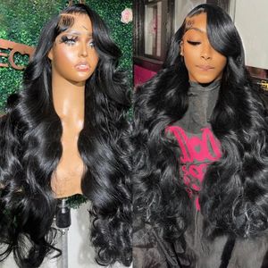 30Inch Body Wave Transparent 136 Lace Front Human Hair Wigs Remy Raw Indian Wavy 134 Lace Frontal Wig For Women Closure Wig 240118