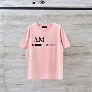 Pink summer shirts amari Splash Men amirl Mens T amis Designer Clothing AM personality letter amar ink TShirt miri Short Sleeve 2023 Summer Tops T Shirt Male Fash