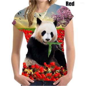 Women's T Shirts 2024 Cool Fashion Shirt Cute Panda Printed Women T-shirt Ladies Tops Casual Female