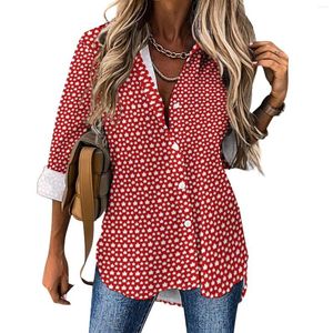 Camicette da donna Fun Flags Camicetta casual a maniche lunghe Bandiera canadese Maglietta allentata oversize da donna alla moda Design Top Gift