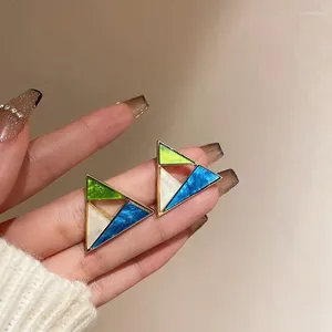 Stud Earrings 2024 Winter Fashion Boho Style Ladies Geometric Mosaic Colorful Acrylic Niche Personality Accessories Birthday Gift