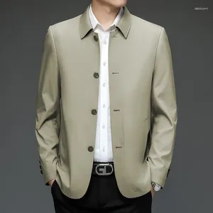 Jaquetas masculinas roupas de marca casual solto moda turn down colarinho único breasted negócios clássico masculino outerwear casacos