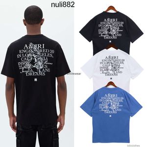 New Amari Amirl Amirlies Am Amis 라운드 Imiri Amiiri 남자 여자 고급스러운 느슨한 디자이너 패션 의류 tshirt 캐주얼 커플 티 브랜드 여름 목 다목적 레트 H422