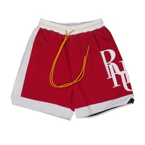 Rhude skjorta korta ärmar designer mens skjortor rhude shorts kvinnor svettbyxor höjd kvalitet skjorta kläder sommar lyx bomullsbrev tryckt toppar strandstil 34