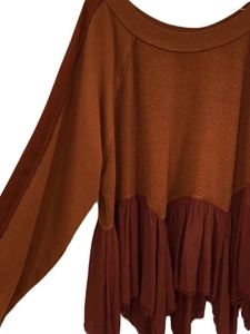 Женские толстовки Kimydreama, женская весна-осень, свободная толстовка с длинным рукавом и круглым вырезом, нерегулярный лоскутный рваный пуловер, повседневная уличная одежда